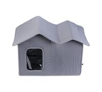 Folpus Niche extérieure imperméable pour Chatons et Chiots, Pliable, Chaude et résistante aux intempéries, en Tissu Oxford, pour Chats errants ou Chiens, Gris