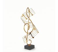 Folpus Note Musicale Décorative Sculpture Statue Ornement Figurine en Métal Ajouré avec Motif Note et Socle Solide Adaptée au Bureau Étagère Entrée Espace de, Luxe Léger, Petite Note De Musique