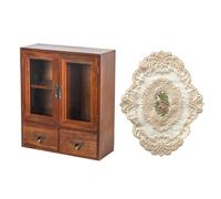 Folpus Organisateur de Bureau Rangement pour Maquillage Porte-Bijoux Boîte à Papeterie Meuble de Table avec Tiroirs pour Un Accès Facile Convient pour Petit, Porte Double à 3 Grilles