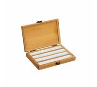 Folpus Palette de Peinture Portative Boîtier en Bambou avec Organisation des Couleurs Plateau Plat Mobile Adaptée aux Peintres, Boîte En Bois De Bambou Avec 36 Compartiments Blancs