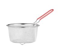 Folpus Panier à Friture avec Poignée Pliable, Passoire à Frites En Maille Française, Idéale pour égoutter Les Saucisses Au Barbecue, Hauteur 10cm