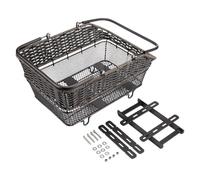 Folpus Panier de Rangement arrière pour vélo 45 x 32,5 x 20 cm (17,7 12,8 7,9 Pouces) avec poignée et Grande capacité, idéal pour Les, Les trajets, PP et Métal