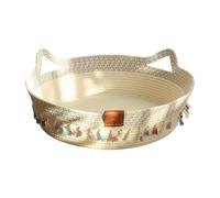 Folpus Panier pour Chat Nid Tressé à La Main Corbeille pour Chaton Tapis Griffoir Résistant Lit pour Petit Animal Offrant Une Cachette Confortable Adapté Po, M