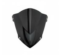Folpus Pare-Brise Déflecteur Écran Bouclier Profil Aérodynamique avec Centrale et Pointe Inférieure Montage à Supports Latéraux et Vis Plastique et Métal, Noir Uni