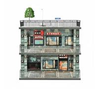 Folpus Parking en Acrylique Maquette Voitures Garage Vitrine Diorama Empilage Vertical Éclairage Scénique Cadre Bois Solide Panneaux Acryliques Clairs