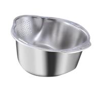 Folpus Passoire à Riz, Panier d'égouttage, Bol à Laver, ustensiles de Cuisine de Restaurant en Acier Inoxydable pour Haricots, Carottes et Petits Pois, Argent