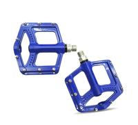 Folpus Pédale de Vélo Antidérapante Légère Corps en Alliage d'Aluminium Roulements Étanches Fluides Axe CR-mo Filetage 14 Mm Surface 124x105 Mm Adaptée au VTT Route Déplacements Randonnée, Blue