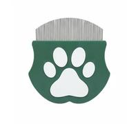Folpus Peigne de Toilettage pour Animaux Brosse Brossette Retrait Croûtes Débris Poils Ergonomique Nettoyage Efficace Adapté Visage Yeux Animaux Compagnie, Vert Olive