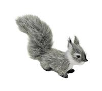 Folpus Peluche écureuil Ornement en Peluche, Décoration de Table de Noël, Modèle d'écureuil Réaliste, gris
