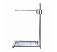Folpus Perchoir d'Entraînement Oiseau Construit en Acier Inoxydable Barre Horizontale Robuste Base Plateau Démontable Appui Vertical Stable Adapté pour Oiseaux Domestiques Perroquets Intérieur, Grand