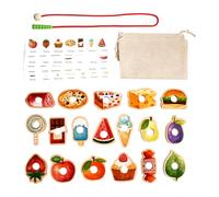 Folpus Perles à en bois Jouet d'apprentissage préscolaire Perles alimentaires et fruits Jouets de motricité fine