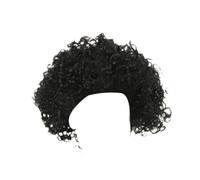 Folpus Perruque disco heavy metal des années 70 et 80, perruque courte et bouclée pour cosplay pour femmes et hommes, soirée à thème disco, Noir