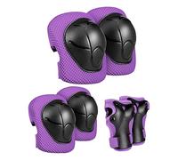 Folpus Protège-Genoux de Protection pour Enfants, Poignet Réglable à Plusieurs Mains Ski Cyclisme Patinage Sports, Violet