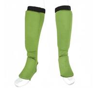 Folpus Protège Tibia et Cou-de-Pied de Karaté Protège Tibias Protège Pieds Garde Jambe Coquille Rembourrée en Mousse EVA Design Anatomique Couverture, Vert, S