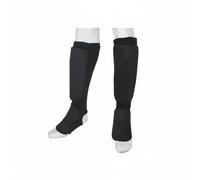Folpus Protège Tibia et Cou-de-Pied de Karaté Protège Tibias Protège Pieds Garde Jambe Coquille Rembourrée en Mousse EVA Design Anatomique Couverture, Noir, L