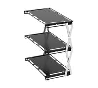 Folpus Rack de Rangement Pliable de Camping Sold de Camping de Table extérieur Portable Facile à Installer Un Rack de Rangement de Cuisine pour Le Barbecue, Trois Couches