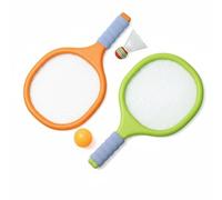 Folpus Raquette de Tennis Enfant Raquette Jouet Raquette Badminton Ballon Souple Set Initiation Matériau Robuste Structure Triangulaire Confort Main Enfant Adaptée aux Activités Scolaires Séjour