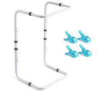 Folpus Releveur de Couette Réglable Cadre de Support pour Draps Rehausseur de Couverture Structure Tubulaire Métal INOX avec Manchons de Jonction et Clips de