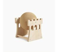 Folpus Roue à Griffer pour Chat Jouet Interactif Grattoir Balle Rotative Cadre Bois Sisal Résistant pour Rediriger Les Griffades Soutenir l'exercice et, 12 Cm, Château