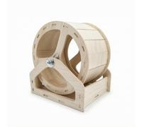 Folpus Roue d'exercice Hamster de Course d'Entraînement pour Rongeur Silencieuse Construction en Bois avec Palier Fluide et Nettoyage, 24