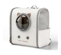 Folpus Sac à Dos pour Chat Transporteur Animal Rigide Boîte Carrée Rond Vision Large Aérations Avant Ouverture Côté Maille Portage Polyvalent PU Cuir, Size to 4, Style to 4