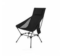 Folpus Siège à Dossier Réglable Chaise de Camping Chaise Pliable Fauteuil Lune Dossier Réglable Cadre en Fer Stable Tissu Oxford 600D Pliable avec Housse, Noir L