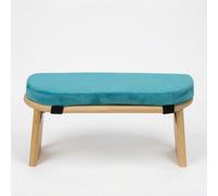 Folpus Siège de Méditation Banc Tabouret Coussin Ergonomique Support Dorsal Naturel en Bambou Coussin Épais en Velours Housse Facile à Retirer Rangement, Bleu