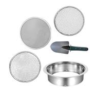 Folpus Soil Sifter Set,Soil Sifters Strains with Interchangeable Meshes, Garden Riddle Sieve for Garden Beds Planting, Pelle Verte à 3 Mailles