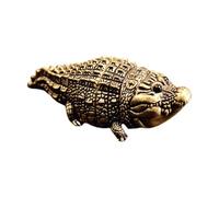 Folpus Statue de crocodile, sculpture animale, figurine d'alligator en laiton pour meuble TV