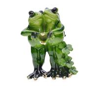 Folpus Statue de grenouille ornement entrée amoureux de mariage pièce maîtresse de Table intérieur multifonctionnel comptoir Sculpture animale Figurine, Forme de Coeur sur La Poitrine