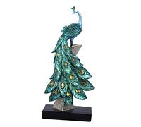 Folpus Statue de Paon Décorative Décor à La Maison pour l'art Sculpture Figurine de Paon pour La Décoration de Table D'armoire, Bleu S