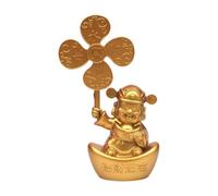 Folpus Statue Feng Shui du Dieu de, figurine de moulin à vent rotatif, en métal, cadeau, ornement miniature pour décoration de bureau ou étagère, Style A