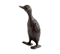 Folpus Statuette canard en fonte, mini-figurine, sculpture canard pour jardin, décoration table, bureau ou chambre, 6 X 6.5 X 11 Cm