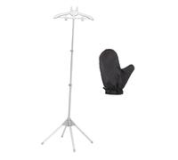 Folpus Support pour Défroisseur Séchoir à Vêtements Portant Ajustable et Cintre de Pliable pour Un Rangement Compact avec Base Stable Adapté pour Les, Gris