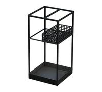 Folpus Support pour parapluies avec réceptacle pour l'entrée et le bureau, Noir