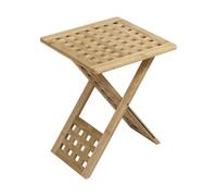 Folpus Table Basse Bambou Pliante Table de Thé Table d'Appoint Guéridon avec Plateau Ajouré et Structure Renforcée Se Replie à Plat pour Gain de Place, Grand