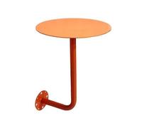 Folpus Table Basse Murale Table Basse Table d'Appoint Table Murale Guéridon Construction en Fer Intégral avec Plateau Lisse et Équerre Cintrée Adaptée aux, Diamètre 35 Cm, Hauteur 45 Cm, Orange