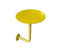 Folpus Table Basse Murale Table Basse Table d'Appoint Table Murale Guéridon Construction en Fer Intégral avec Plateau Lisse et Équerre Cintrée Adaptée aux, Diamètre 35 Cm, Hauteur 45 Cm, Jaune