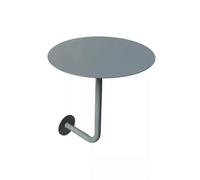 Folpus Table Basse Murale Table Basse Table d'Appoint Table Murale Guéridon Construction en Fer Intégral avec Plateau Lisse et Équerre Cintrée Adaptée aux, Diamètre 35 Cm, Hauteur 45 Cm, Gris