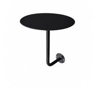 Folpus Table Basse Murale Table Basse Table d'Appoint Table Murale Guéridon Construction en Fer Intégral avec Plateau Lisse et Équerre Cintrée Adaptée aux, Diamètre 35 Cm, Hauteur 45 Cm, Noir