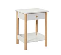 Folpus Table de Chevet avec Tiroir Table d'Appoint Meuble de Rangement Étagère Inférieure en Bois Massif et Panneau de Densité Style Minimal Plateau, 40 35.5 51, Bois Massif
