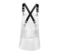 Folpus Tablier Transparent Tablier de Coiffeur Art Cuisson Tablier de Coiffeur Transparent pour Hommes Femmes Tablier Imperméable Tablier en TPU, Noir 60cm