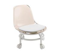 Folpus Tabouret Roulant Bas, Siège à roulettes Bas avec Support Dorsal, Tabouret de Pédicure, Chaise Pivotante, Tabouret Roulant Rotatif à 360° pour Le Netto, Brun