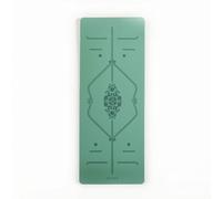 Folpus Tapis de Pilates Tapis de Fitness Tapis d'Exercice Tapis de Sol en Caoutchouc Antidérapant avec Arrondis et Forme Profilée pour Équilibre Adapté aux, Vert Sarcelle, Fleur De Méditation