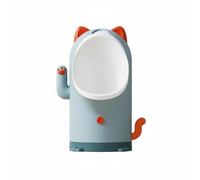 Folpus Urinoir Enfant Garçon Pot Formation Toilette Récipient Amovible Design Antiprojection Trois Niveaux de Hauteur PP Fixation Murale et Convient à, Bleu, avec Tuyau 1M