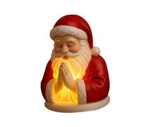 Folpus Veilleuse de Noël en forme de prière, décoration de Noël, figurine créative en résine pour bureau, table de chevet, fête à thème, Figurine Père Noël