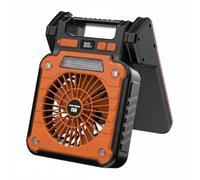 Folpus Ventilateur Solaire Portable avec Lampe Intégrée Pliable pour Camping Terrasse Jardin Bureau Extérieurs