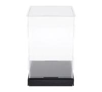 Folpus Vitrine de rangement en acrylique transparent et polyvalent, boîte de rangement cubique à poser sur un comptoir, idéale pour les cosmétiques et les, Bottom H 15 Cm, Socle 10cmx10cm