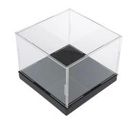 Folpus Vitrine de rangement en acrylique transparent et polyvalent, boîte de rangement cubique à poser sur un comptoir, idéale pour les cosmétiques et les, Bottom H 10 Cm, Base 25cm X 10cm