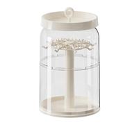Folpus Vitrine de rangement rotative et polyvalente pour petits jouets, breloques, objets de collection, bureau, Blanc Crème